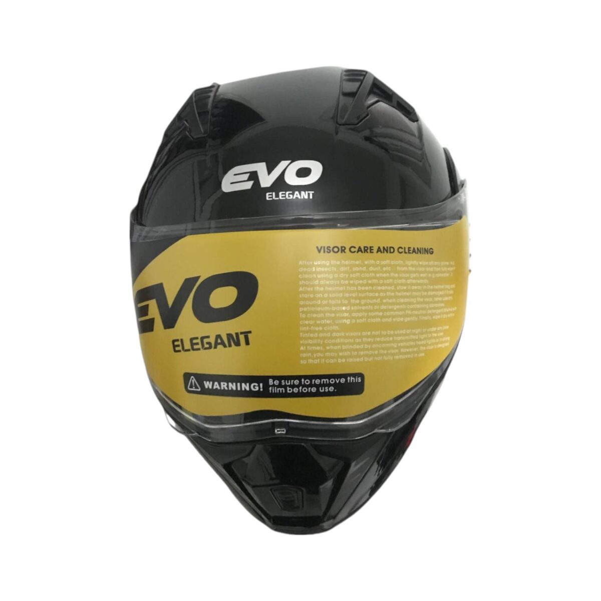 EVO906 ÇENEDEN AÇILIR KASK VİZÖRLÜ PARLAK SİYAH #KN90601PS [S] - Görsel 2