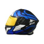 EVO906 ÇENEDEN AÇILIR KASK VİZÖRLÜ MAT SİYAH - MAVİ - BEYAZ #KN90601MSMB [M]