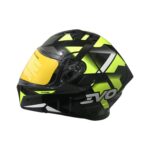 EVO906 ÇENEDEN AÇILIR KASK VİZÖRLÜ PARLAK SİYAH - GRİ - SARI #KN90601PSGS [L]