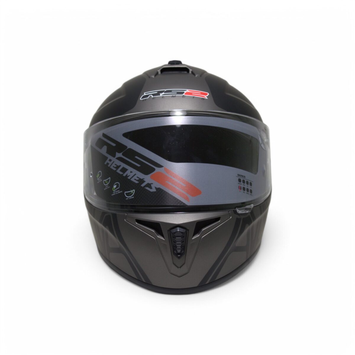 RS2 KAPALI KASK (MAT SİYAH/GRİ) [XXL] #RS320 32005/2 - Görsel 2