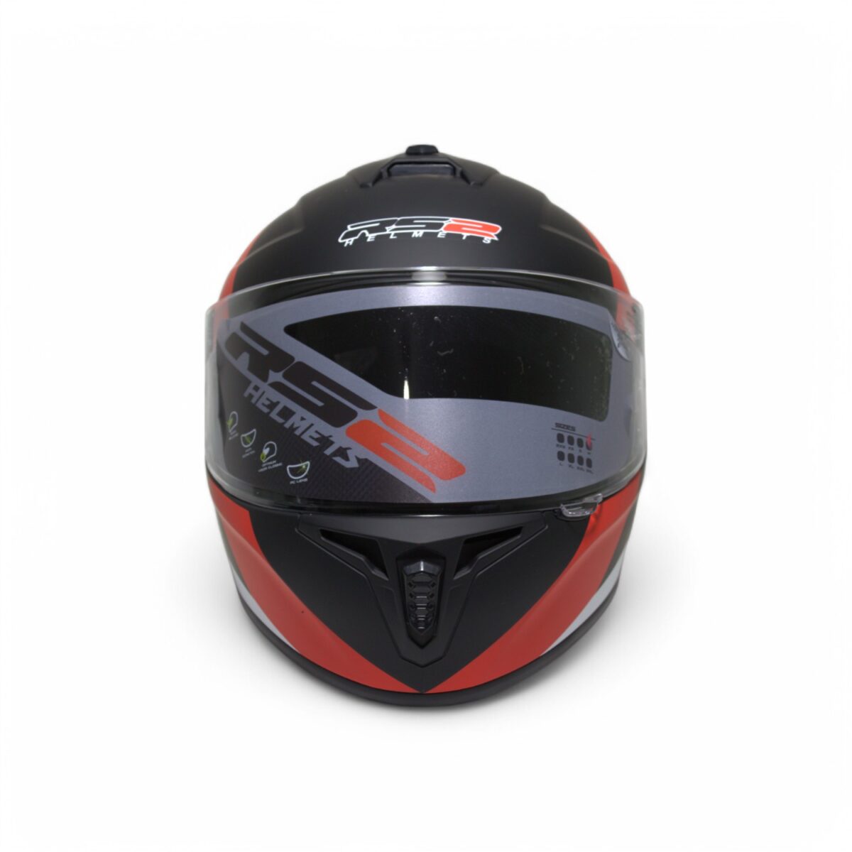 RS2 KAPALI KASK (SİYAH/GRİ/KIRMIZI) [M] #RS320 32009/1 - Görsel 2