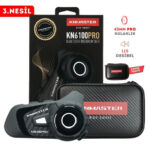 KNMASTER KN6100 PRO Motosiklet Kask İnterkom Seti-Karbon Siyah