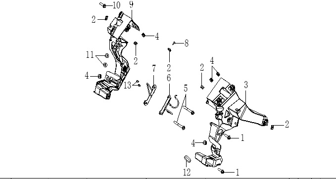 VOGE-301050017-0001-1-1 VOGE SR1 SCOOTER 125CC YOLCU BASAMAK BRAKETİ SOL (SR1 ADV) - Görsel 1