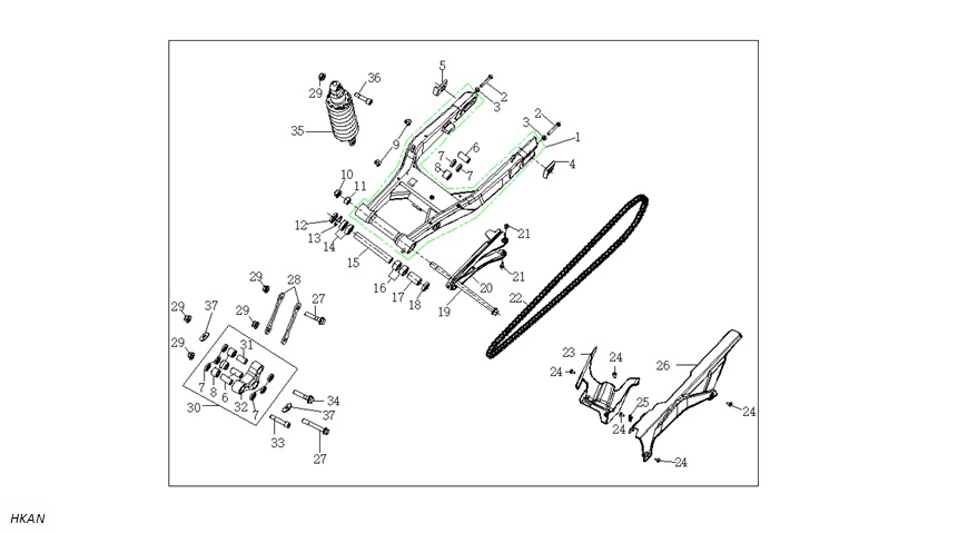 VOGE-311150178-0001-1 VOGE RR525 RACING 500CC ARKA AMORTİSÖR TAKOZU ÜÇGEN (VOGE 525DSX) - Görsel 1