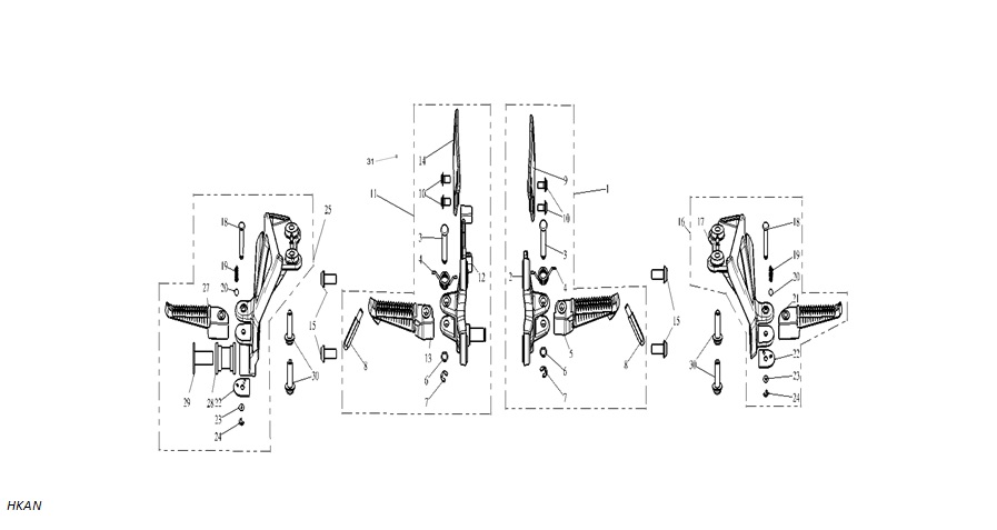 VOGE-311650184-0001-1 VOGE RR525 RACING 500CC SÜRÜCÜ BASAMAK SOL SET (VOGE 525 RR) - Görsel 1
