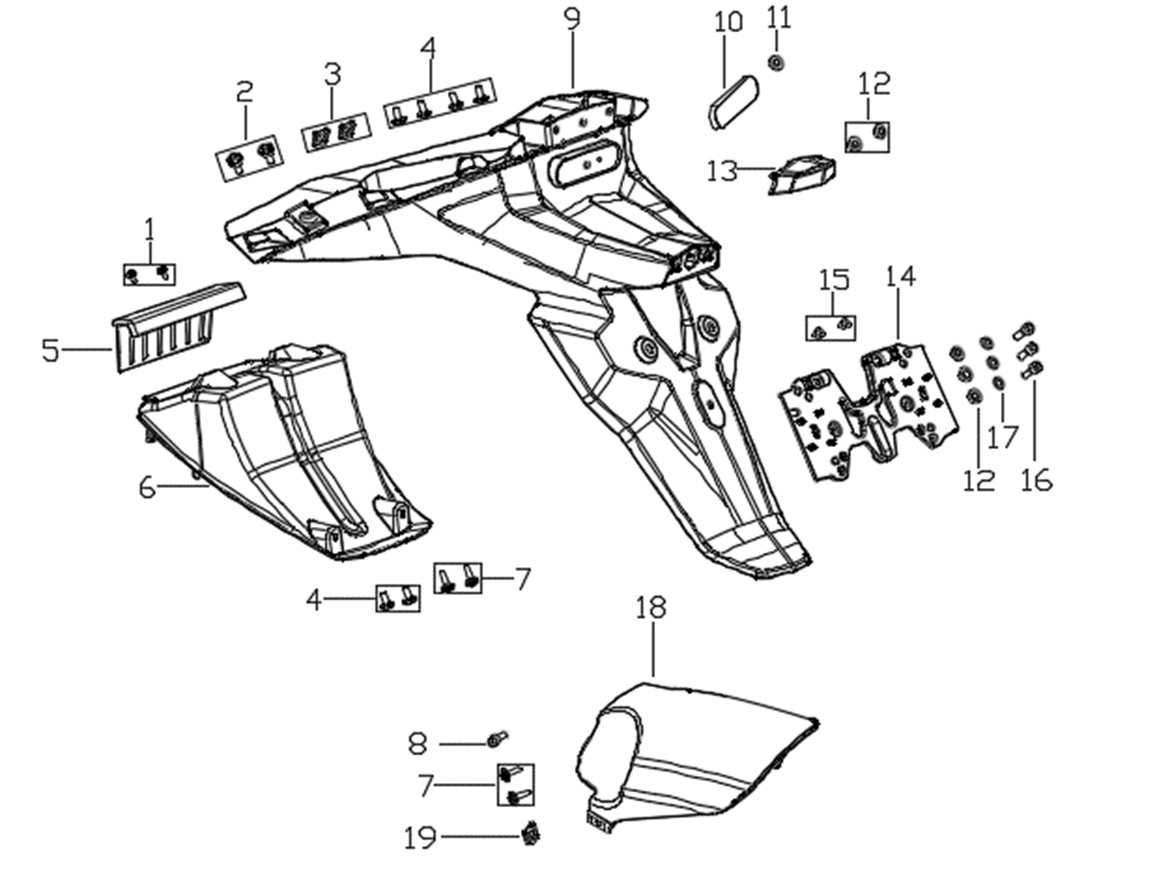 VOGE-340710019-0001-1 VOGE SR3 MAXI SCOOTER 250CC ARKA İÇ ÇAMURLUK (SR3 250) - Görsel 1