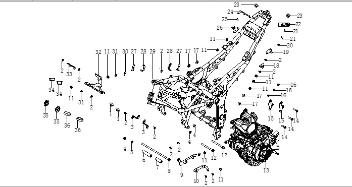 VOGE-341900118-0001-1 VOGE 250RR RACING 250CC MOTOR ASKI BRAKETİ SOL (VOGE 250 RR) - Görsel 1