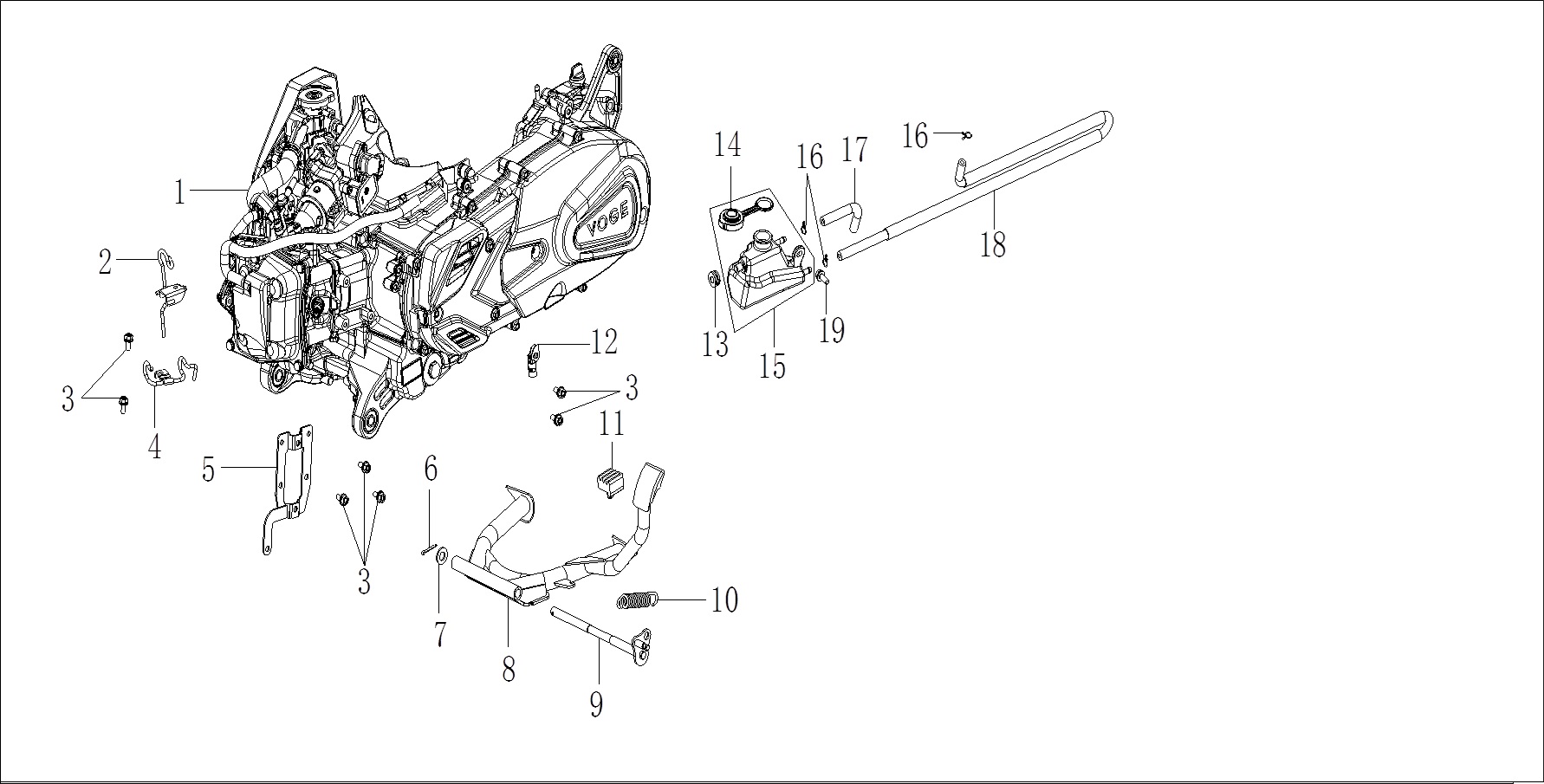 VOGE-F1603I0002-0Q05003-1 VOGE SR1 SCOOTER 125CC MOTOR (SR1 125) - Görsel 1