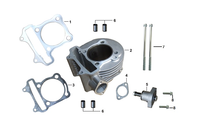 YUKI-052QMI0-010200100-1 YUKİ 125CC SCOOTER RİSOTTO 125 SİLİNDİR ÜST CONTA ( RİSOTTO 125 ) - Görsel 1
