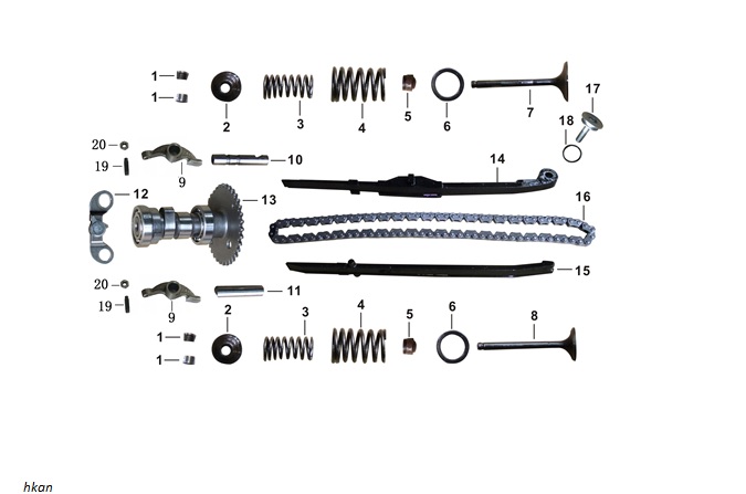 YUKI-052QMI0-040300000-1 YUKİ 125CC SCOOTER RİSOTTO 125 EKSANTRİK MİLİ ( RİSOTTO 125 ) - Görsel 1
