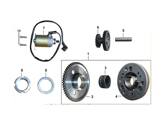 YUKI-052QMI0-0904000A0-1 YUKİ 125CC SCOOTER RİSOTTO 125 MARŞ MOTORU ( RİSOTTO 125 ) - Görsel 1