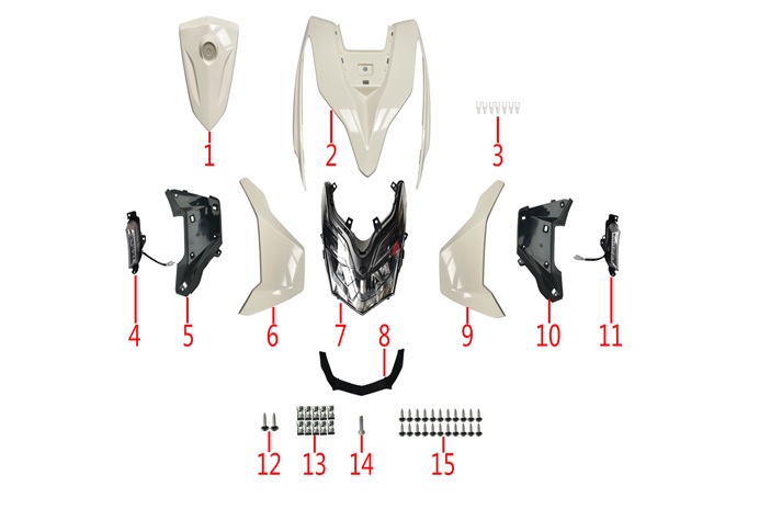 YUKI-1.04.3888.13888040750000-1 YUKİ ROUTE 110CC SCOOTER ROUTE DIŞ DİZLİK SOL MAVİ (ROUTE 110) - Görsel 1