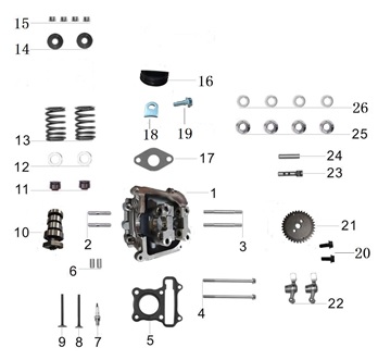 YUKI-12100-GY39-0002-1 YUKİ HAMMER 50CC MOTOSİKLET SİBOP YAYI (HAMMER 50) - Görsel 1
