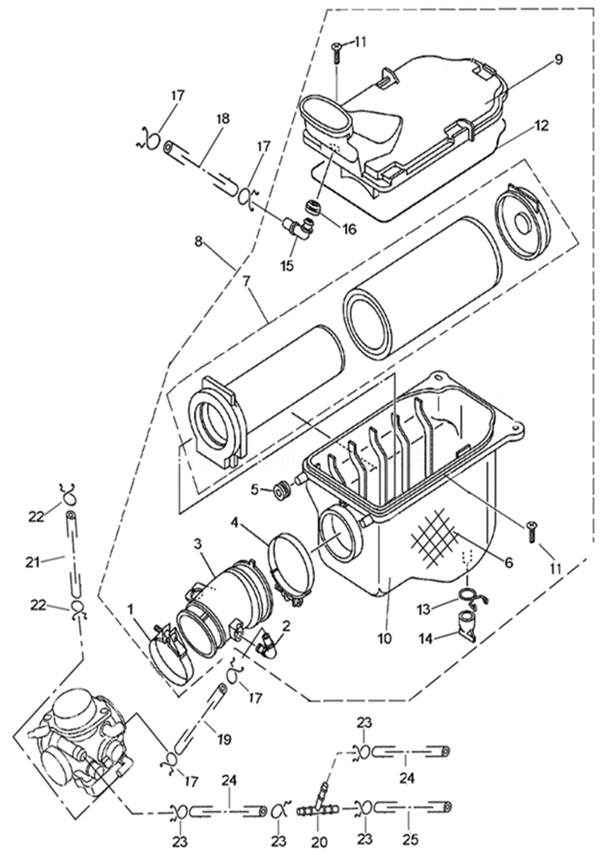 YUKI-17160-058-0000-1 HUANSONG 700.cc ATV PUMA HAVA FİLTRESİ KOMPLE (400-600-700 ATV) - Görsel 1