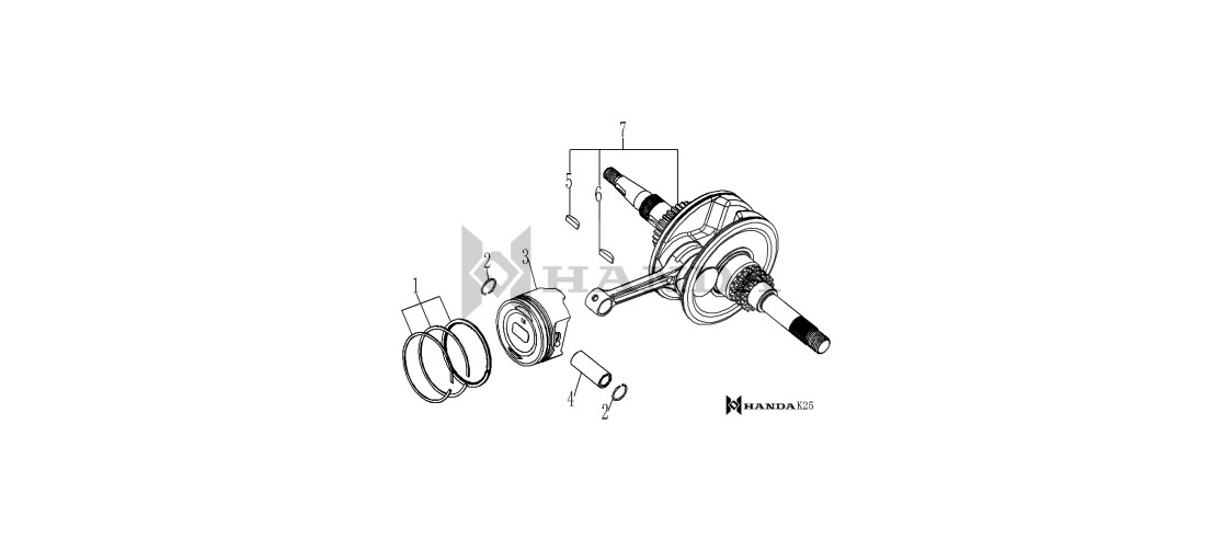 YUKI-1830A-YJHY-0006-1 YUKİ ACTIVE 125CC ENJEKSİYONLU SCOOTER JJ125T-15 PİSTON SEKMAN TAKIMI (ACTİVE 125) - Görsel 1