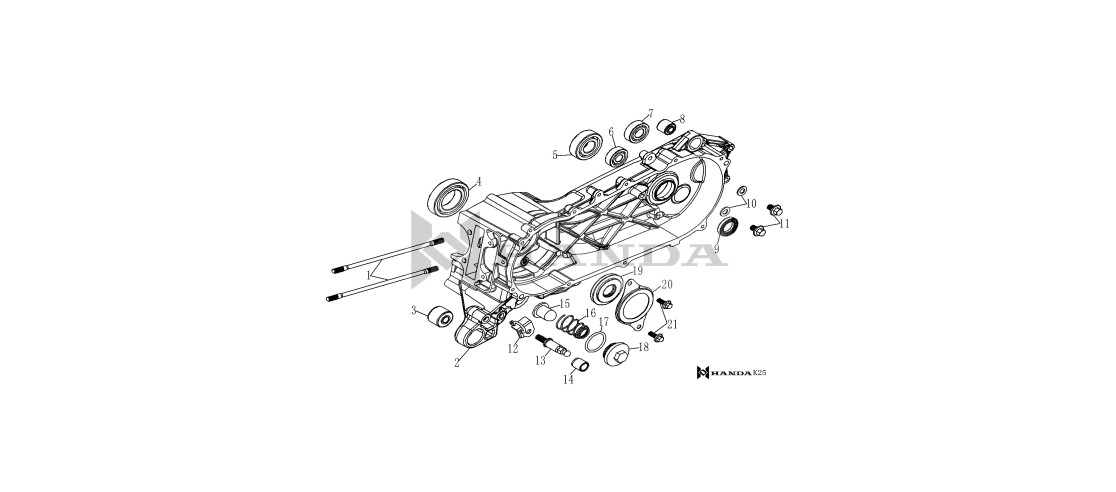 YUKI-1830A-YJHY-0017-1 YUKİ ACTIVE 125CC ENJEKSİYONLU SCOOTER JJ125T-15 MOTOR BLOĞU SOL (ACTİVE 125) - Görsel 1