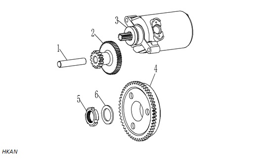 YUKI-1P53QMI-6-08-03-B-1 YUKİ HAMMER 125CC MOTOSİKLET MARŞ RUBLESİ (HAMMER 125) - Görsel 1