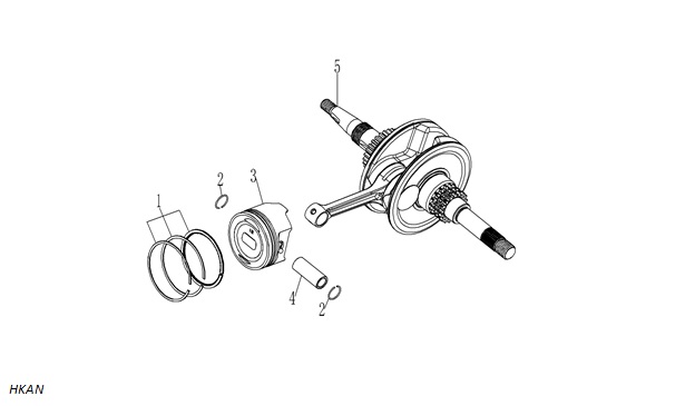 YUKI-1P53QMI-6-16-01-1-1 YUKİ HAMMER 125CC MOTOSİKLET PİSTON SEKMAN TK (HAMMER 125) - Görsel 1