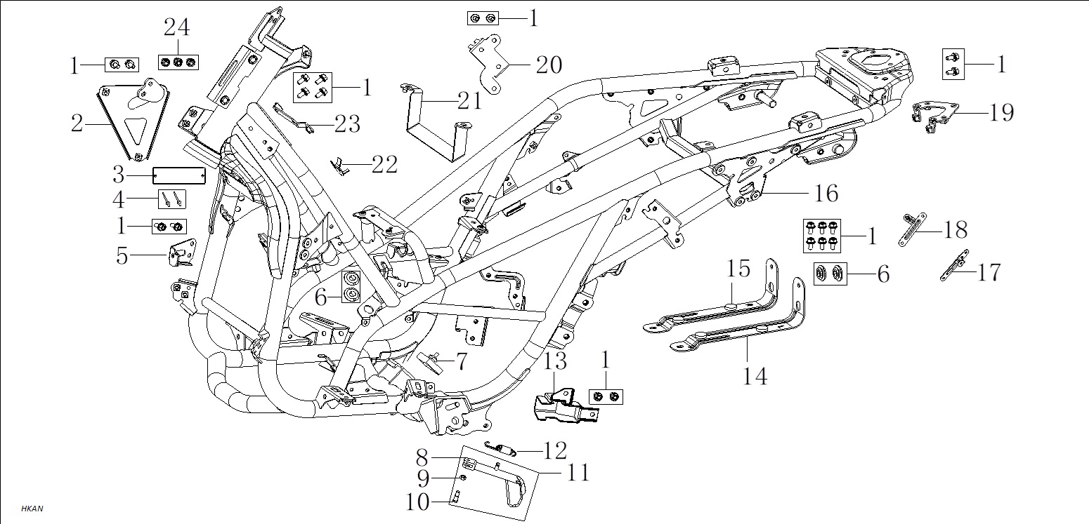 YUKI-311870091-0001-1 VOGE SR1 ADV SCOOTER 125CC YAN BASAMAK BRAKETİ SOL (SR1 ADV) - Görsel 1