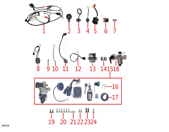 YUKI-6.08.3910.63910080150400-1 YUKİ 125CC SCOOTER RİSOTTO 125 ANA TESİSAT ( RİSOTTO 125 ) - Görsel 1