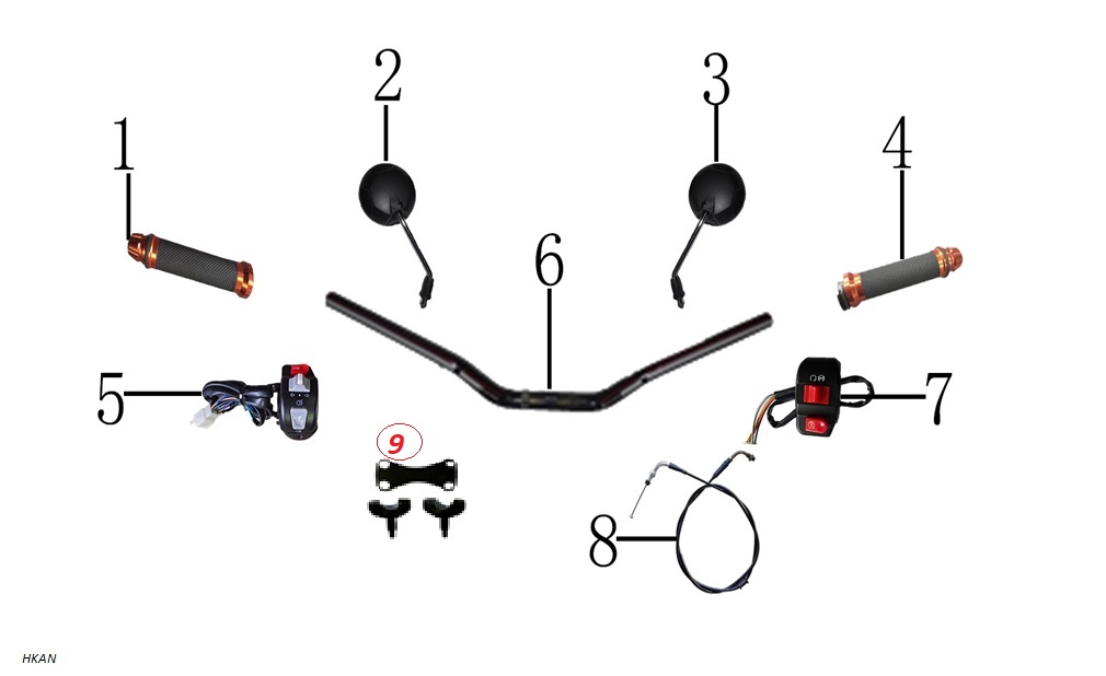 YUKI-881120-YMKM-0000-1 YUKİ HAMMER 50CC MOTOSİKLET AYNA SET (HAMMER 50) - Görsel 1