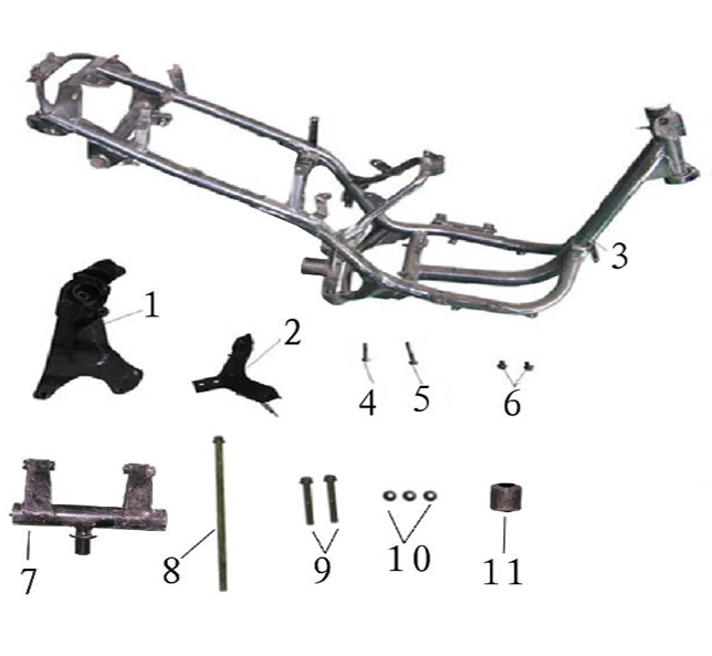 YUKI-CY50T-8E-23-1-1 YUKİ MAGIC SCOOTER 150 CC EGZOZ BAĞLANTI DEMİRİ (MAGİC) - Görsel 1