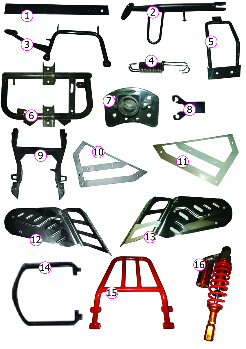 YUKI-L72700184-1 YUKİ ELEKTRİKLİ MONİ SCOOTER ARKA ÇATAL (EM-78-MONİ) - Görsel 1