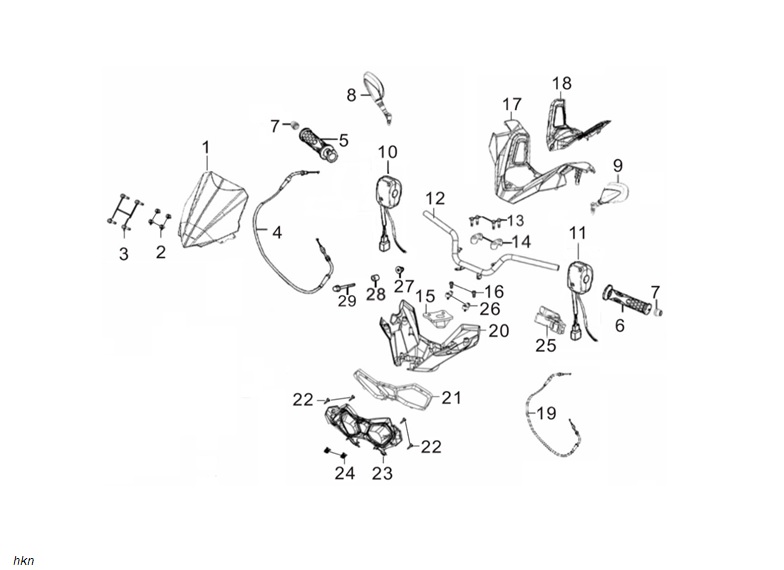 YUKI-T09K.0741000-1 YUKİ STORM 125CC SCOOTER EFI GİDON ÜST PLS (STORM 125) - Görsel 1