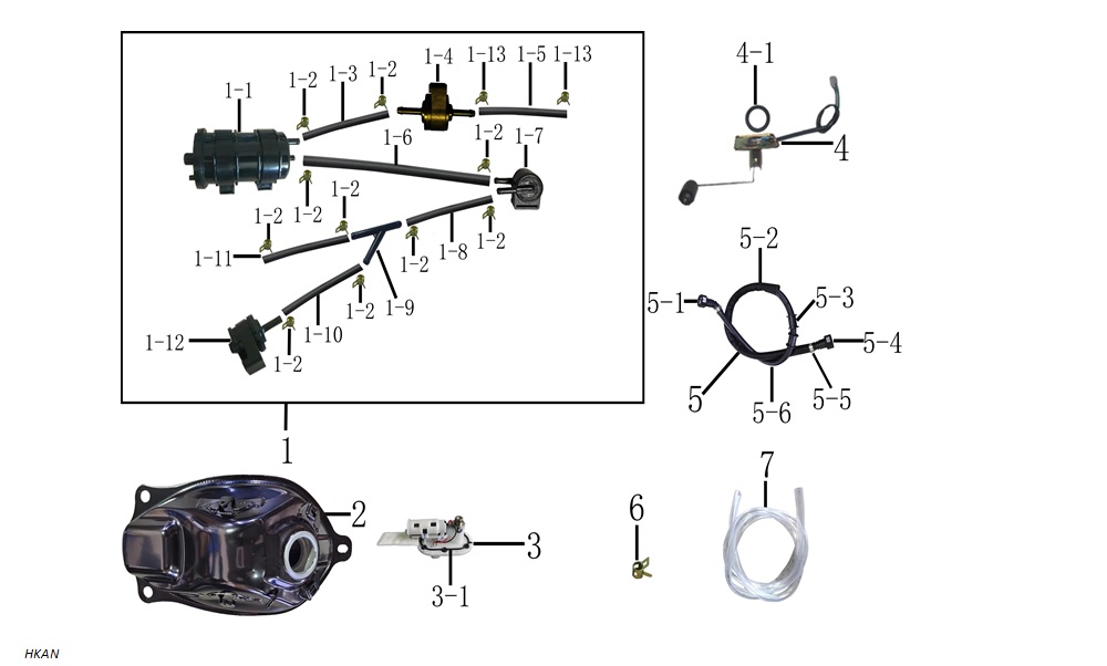 YUKI-TY-16KM-80CC-DP-05-01-1 YUKİ HAMMER 125CC MOTOSİKLET KATALİZÖR (HAMMER 125) - Görsel 1