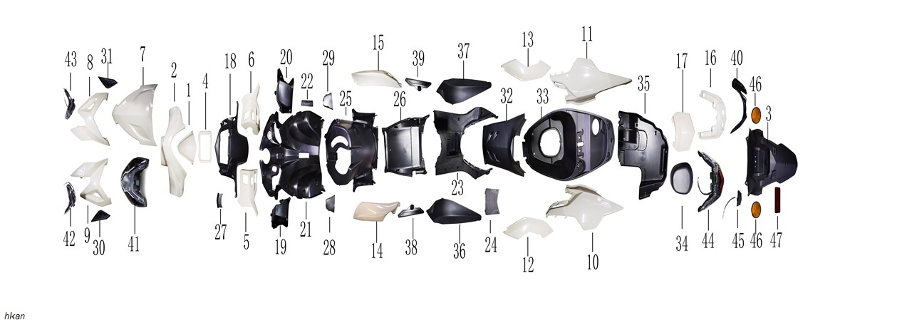 YUKI-TY-LX-80-02-10-1 YUKİ 50CC SCOOTER CRYPTO 50 SELE ALTI SAĞ KIRMIZI (CRYPTO 50) - Görsel 1