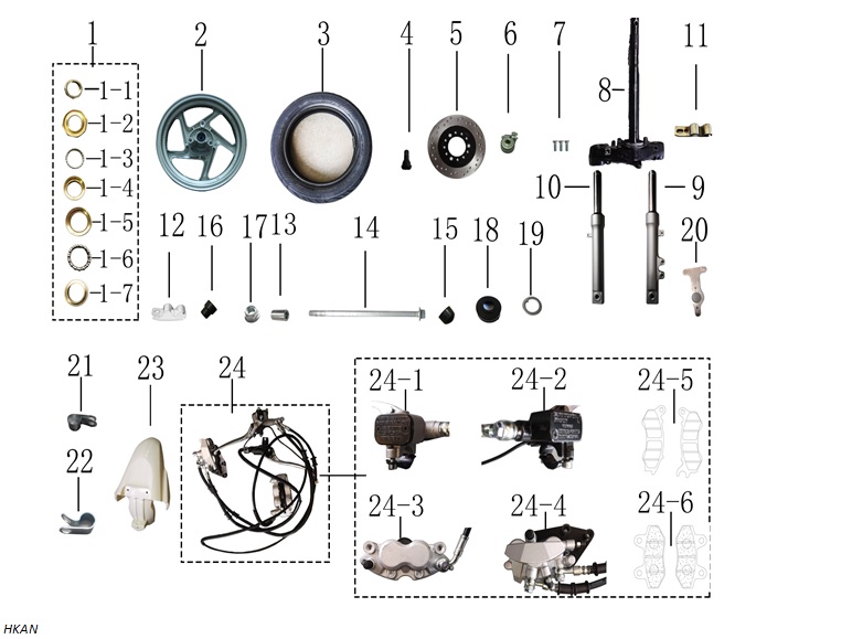 YUKI-TY-LX-80-03-12-1 YUKİ 125CC SCOOTER CRYPTO 125 ÖN ÇAMURLUK FÜME (CRYPTO 125-CRYPTO 50) - Görsel 1