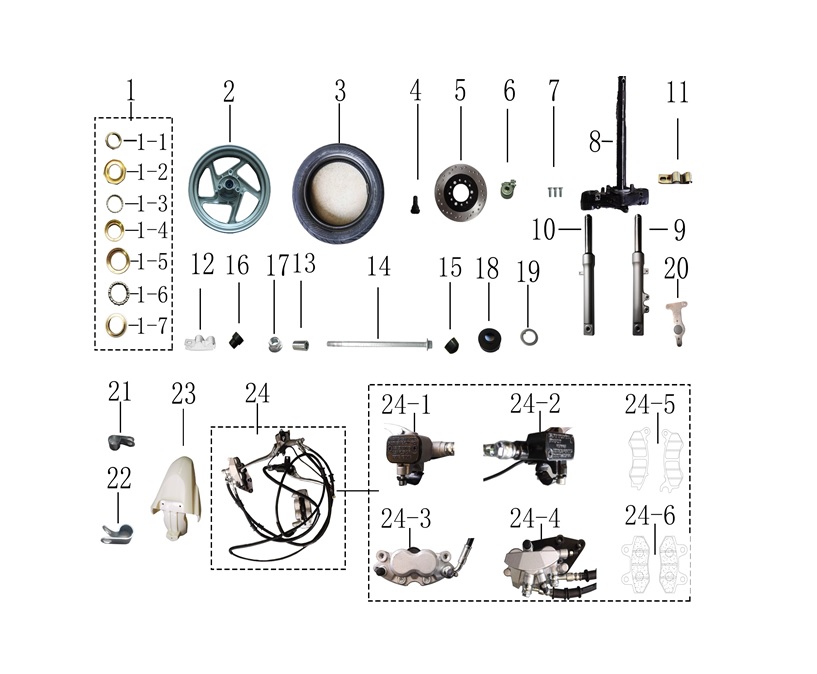 YUKI-TY-LX-80-03-18-1 YUKİ 50CC SCOOTER CRYPTO 50 ÖN AMORTİSÖR SAĞ (CRYPTO 50) - Görsel 1