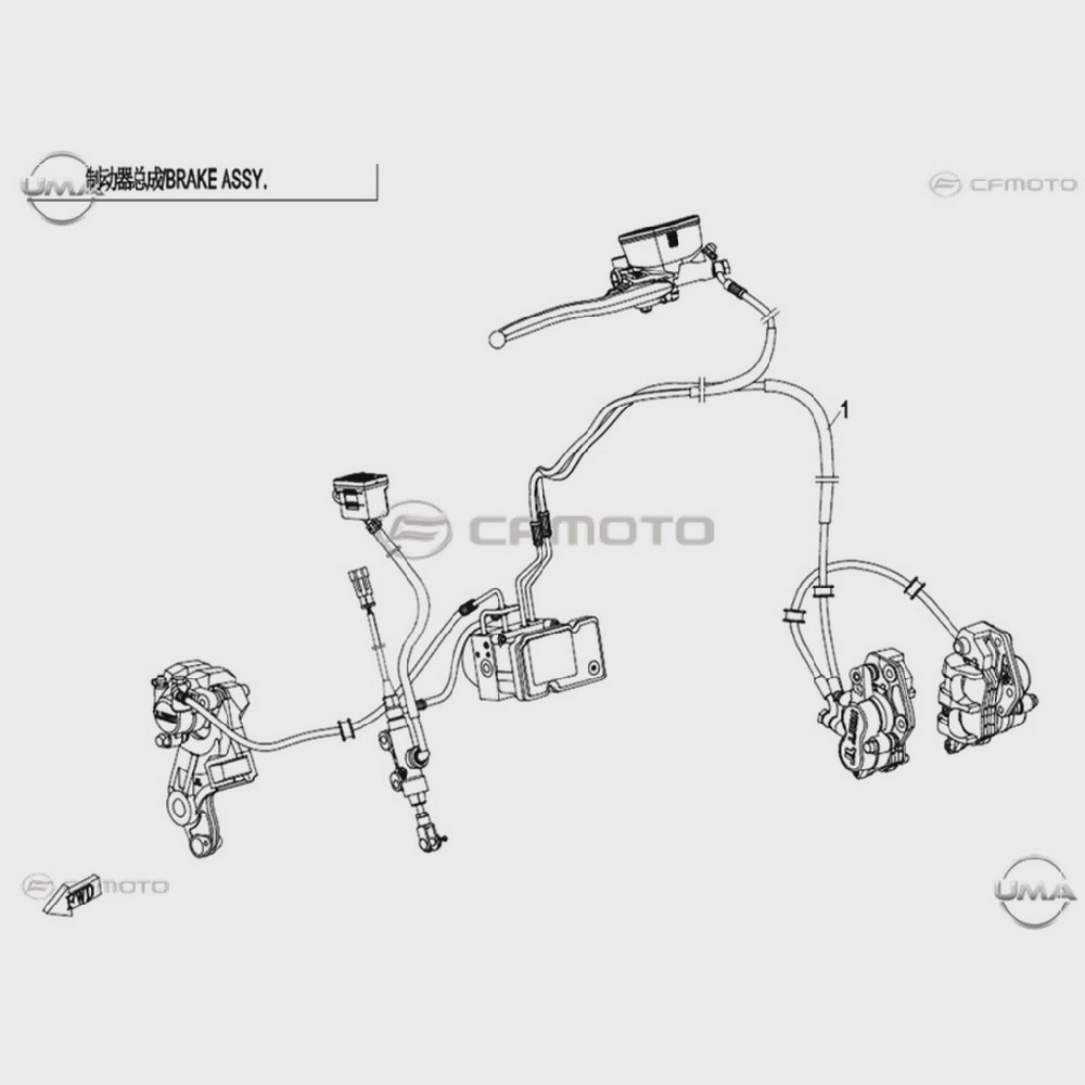 UMA-Y4CFM4009A0205 CFMOTO CF NK 400 FREN SISTEMI KOMPLE - Görsel 1