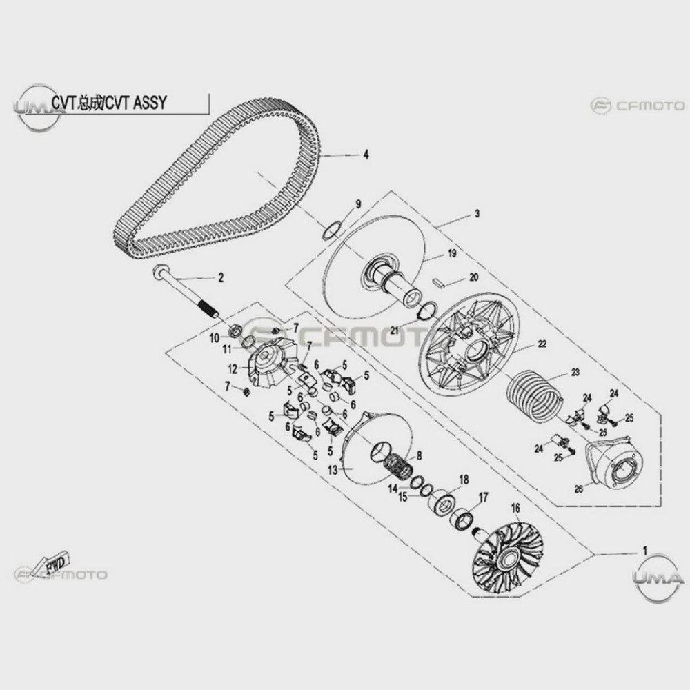 UMA-Y4CFM4020A0009 CFMOTO UFORCE 500 (T1B) KANATLI PALET - Görsel 1