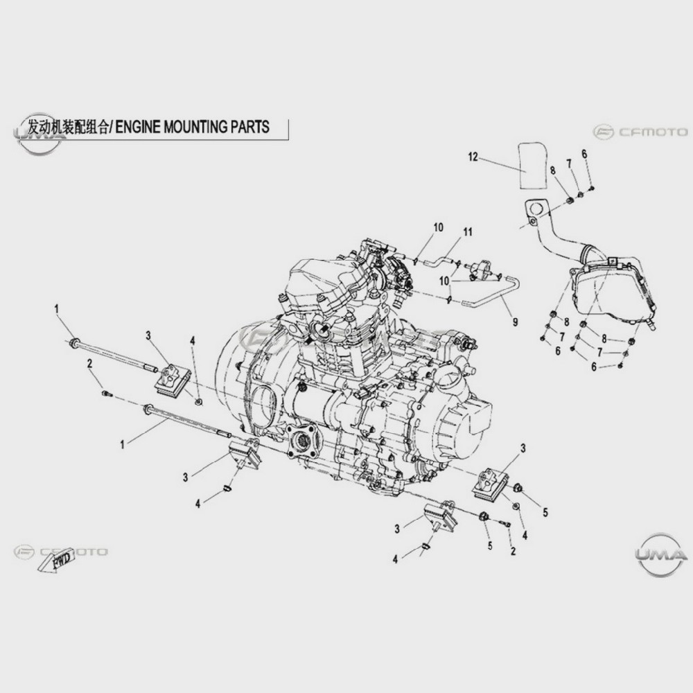 UMA-Y4CFM4022A0003 CFMOTO ZFORCE 500 (T1B) MOTOR ROLANTI VALFI CIKIS BORUSU - Görsel 1