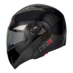 KASK NCR-158 ÇENE AÇILIR GÖZLÜKLÜ E-CE BELGELİ- PARLAK SİYAH #13007-2
