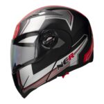 KASK NCR-158 ÇENE AÇILIR GÖZLÜKLÜ E-CE BELGELİ-KIRMIZI GRAFİK #13007-6