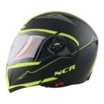 KASK NCR-158 ÇENE AÇILIR GÖZLÜKLÜ E-CE BELGELİ-SARI GRAFİK #13007-7